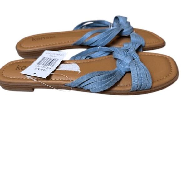 NWT Kensie Raine Knotted Slide Sandal in Denim Blue Size 9 - Picture 2 of 7